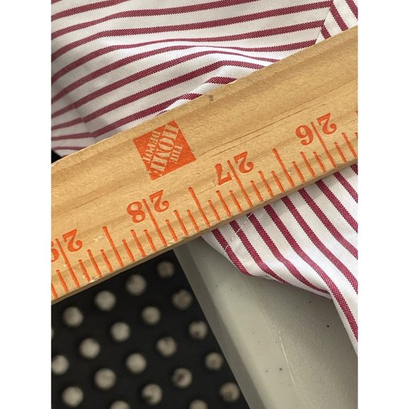 Paul Fredrick Stripe Button Down Shirt Men 17 1/2 White Red Career Office Preppy - Picture 7 of 8
